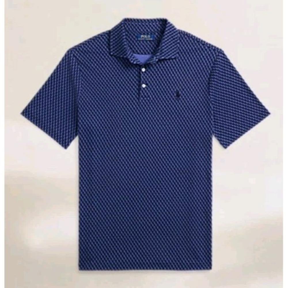Polo Ralph Lauren Pony Classic Fit Shirt All Over Print Blue Preppy Mens Size XL